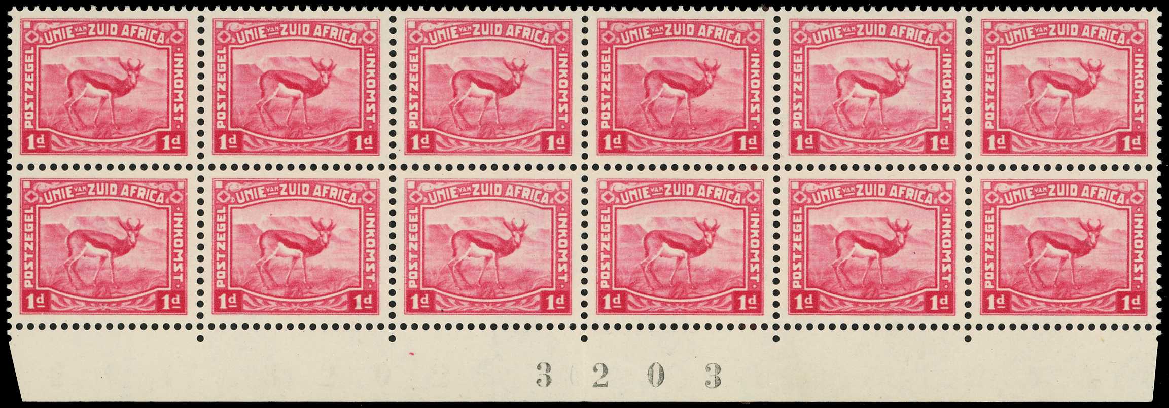 1923 Harrison 1d Springbok essay, small format...
