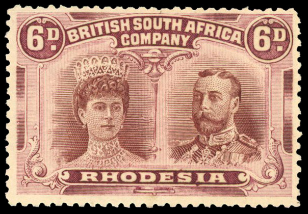 RSC G 6d red-brown and maroon, 'waxy heads' mint