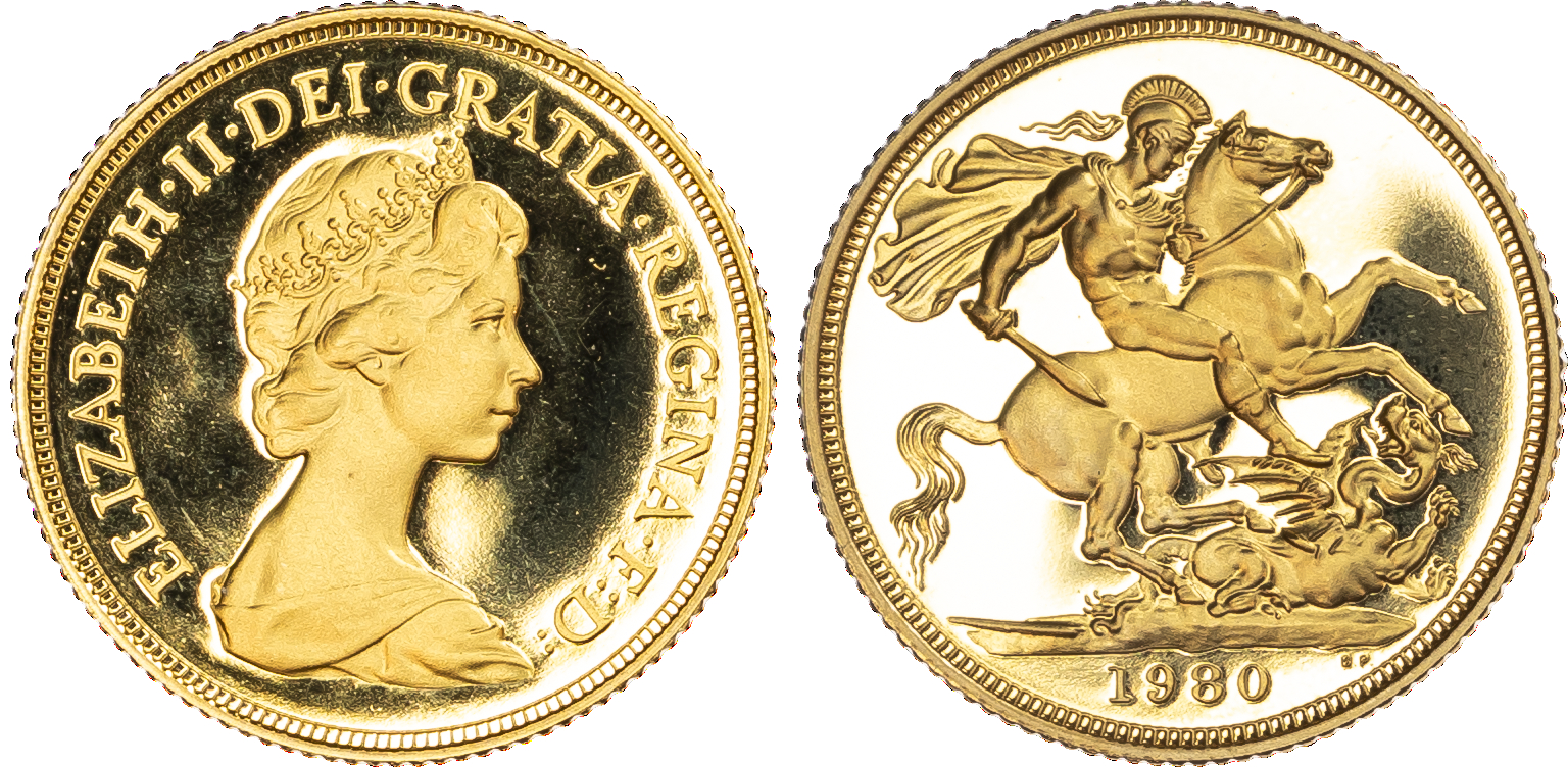Elizabeth II (1952‑2022), Proof Sovereign, 1980.