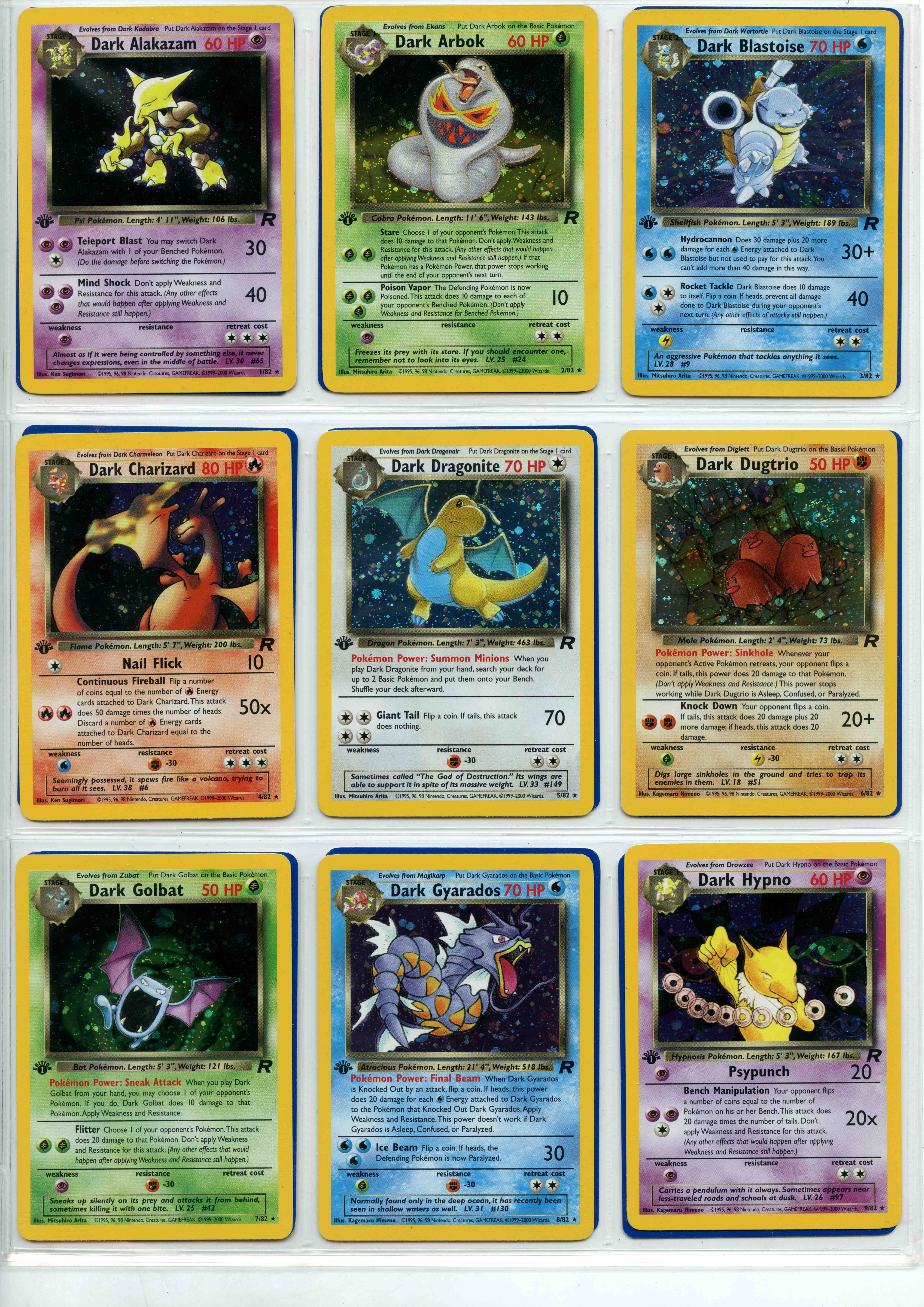 Pokémon TCG - Team Rocket 1st Edition/Unlimited Complete Set 