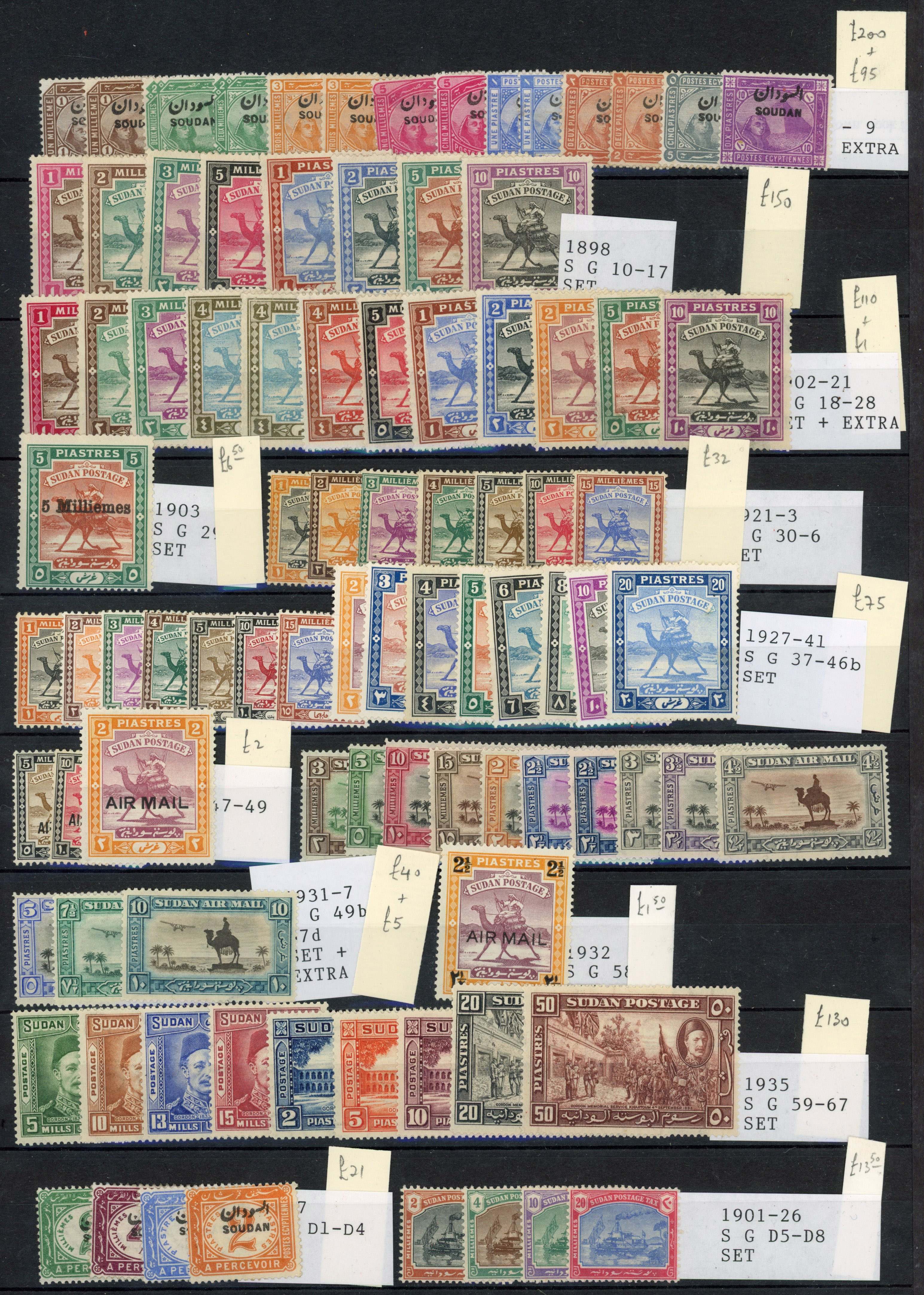 Sudan: 1897-1941 mint selection 