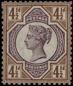 GB 1892 SG 206 4½d colour trial