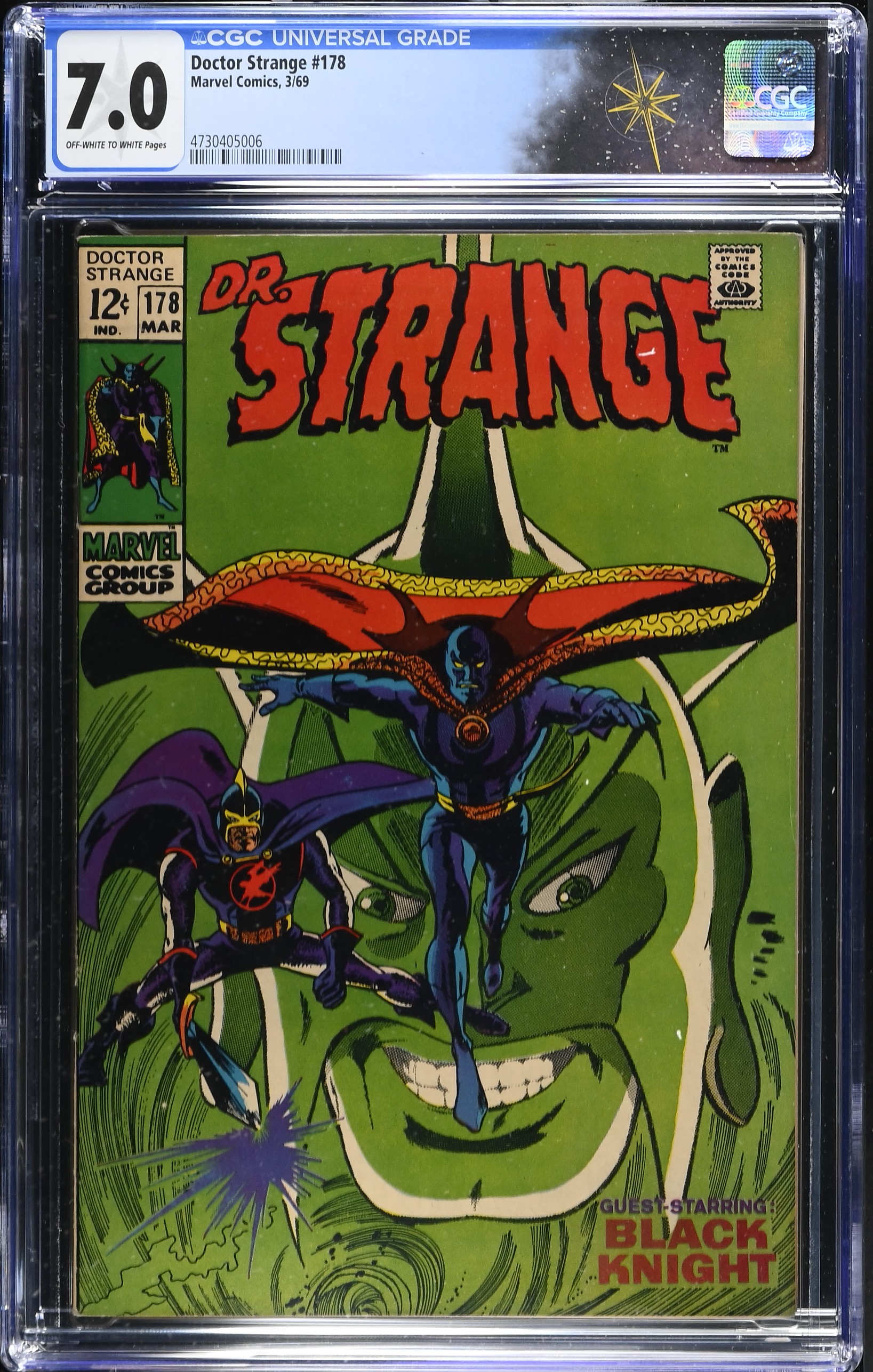 Doctor Strange #178 CGC 7.0 “With One Beside Him” (Marvel Comics, 1969) Off-White to White Pages
