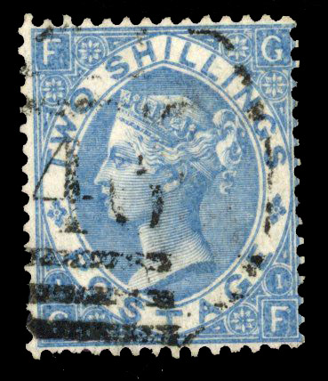 1867-80 2s dull blue, plate 1 (GF), watermark Spray of Rose inverted