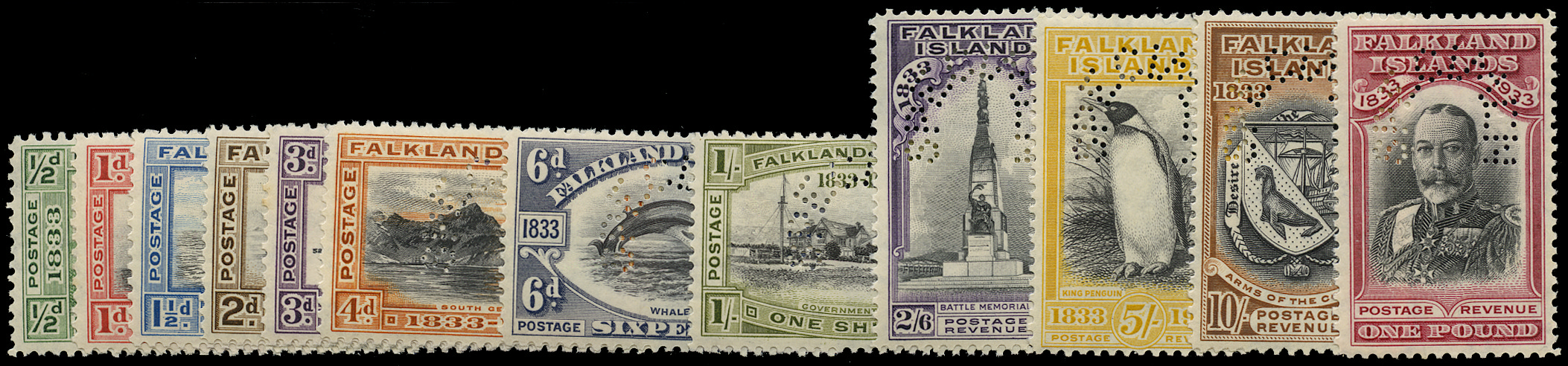 Falkland Islands SG 127-138s Centenary set perf SPECIMEN