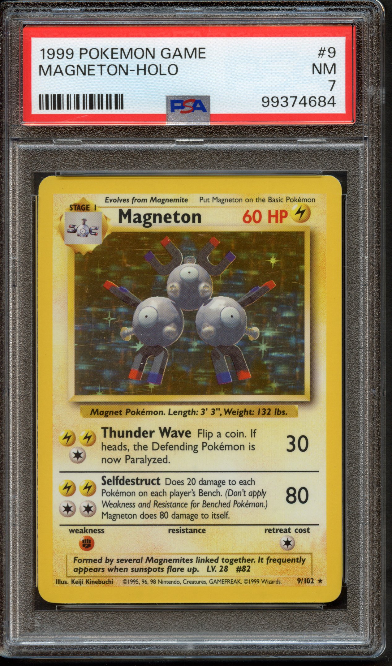 PSA 7 Magneton Holo #9 - Base Set Unlimited 1999