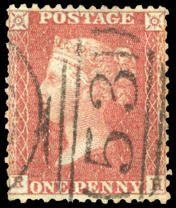 1855 1d red-brown Pl. 26, Spec. C7(1)