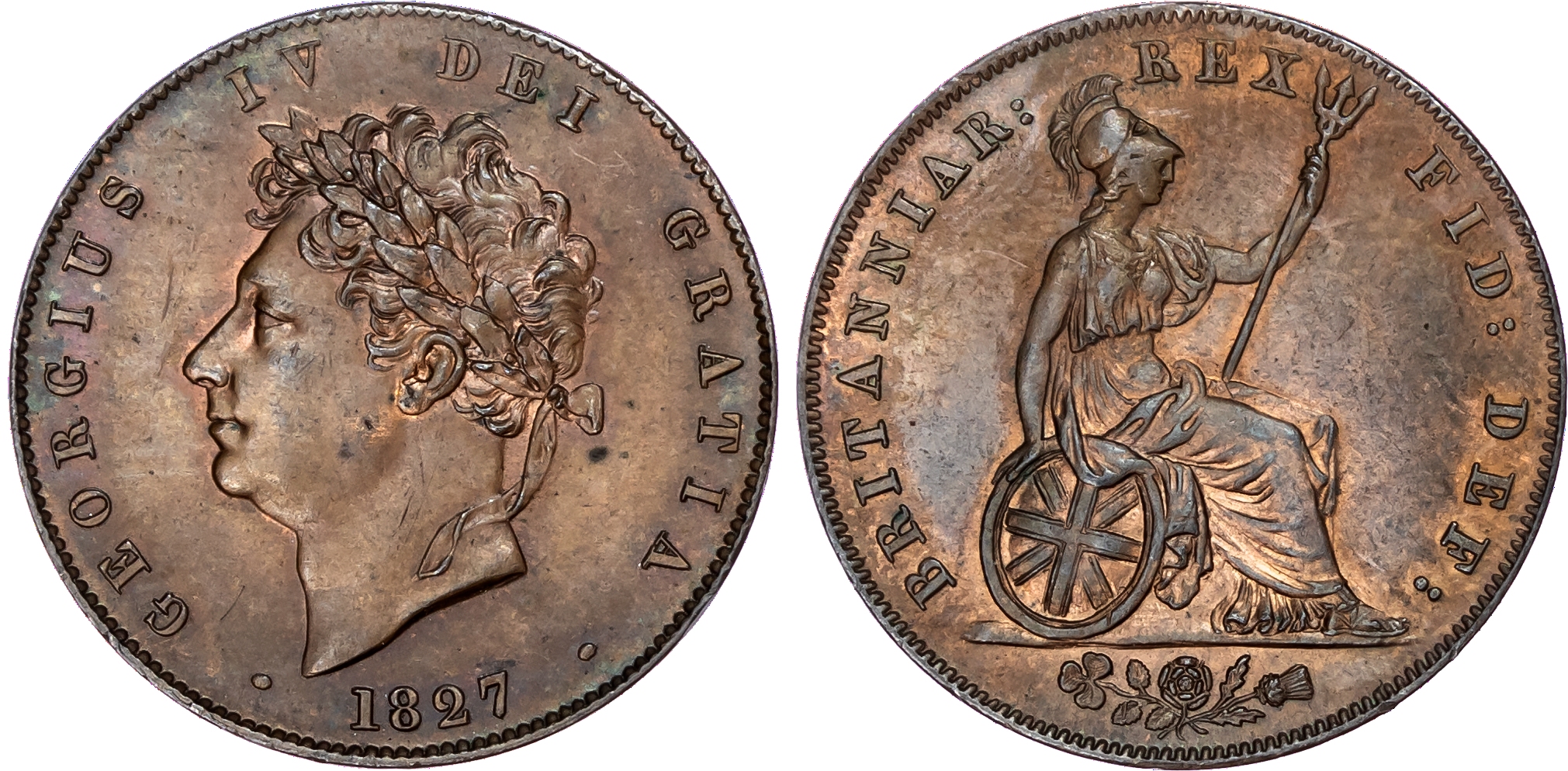 George IV (1820-30), Halfpenny, 1827