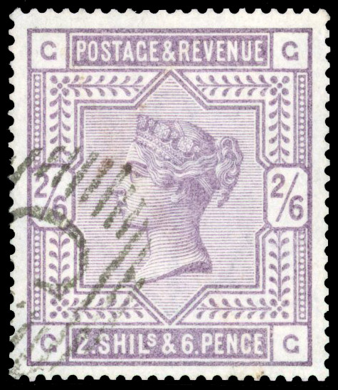 1884 2s6d Deep lilac (Blued paper from white paper period). Used