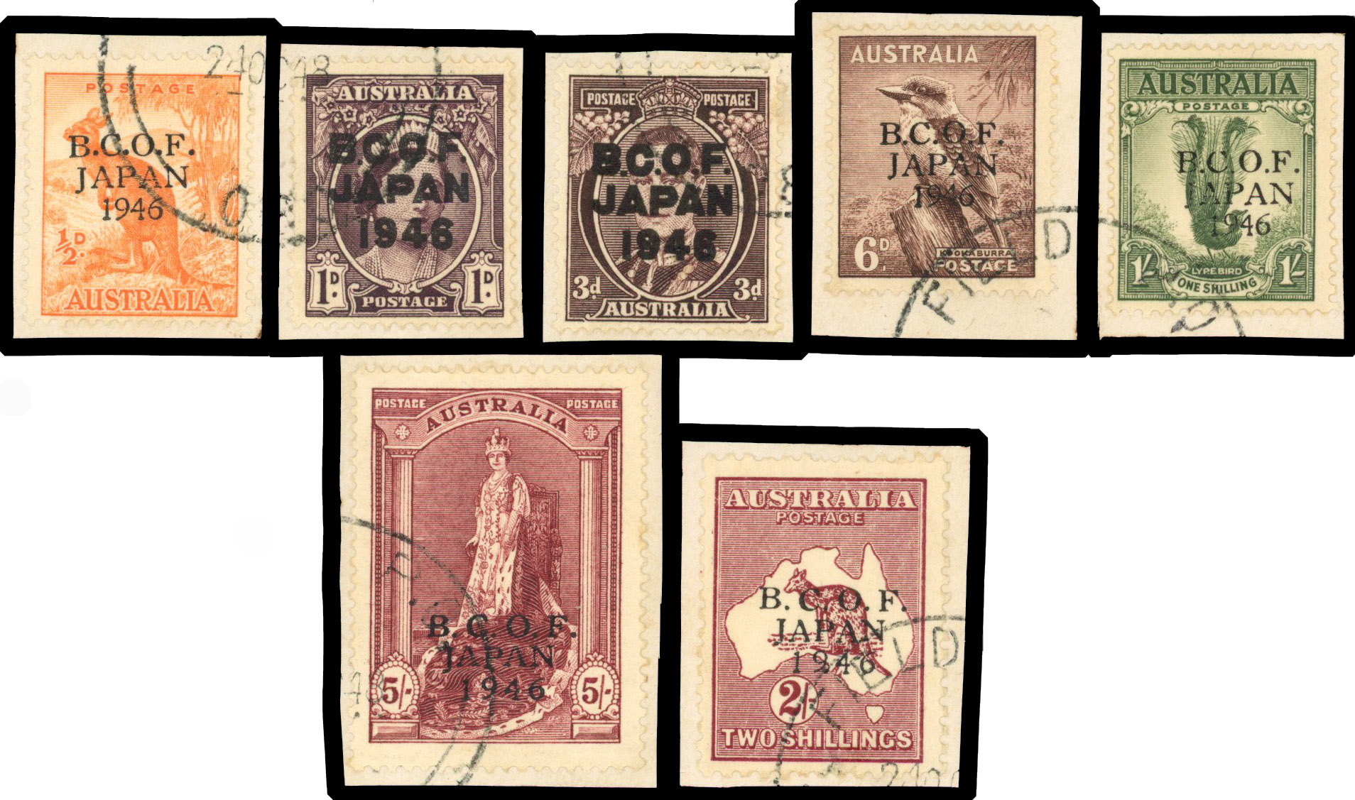Australia BCOF SG J1-7a 1946-7 set used
