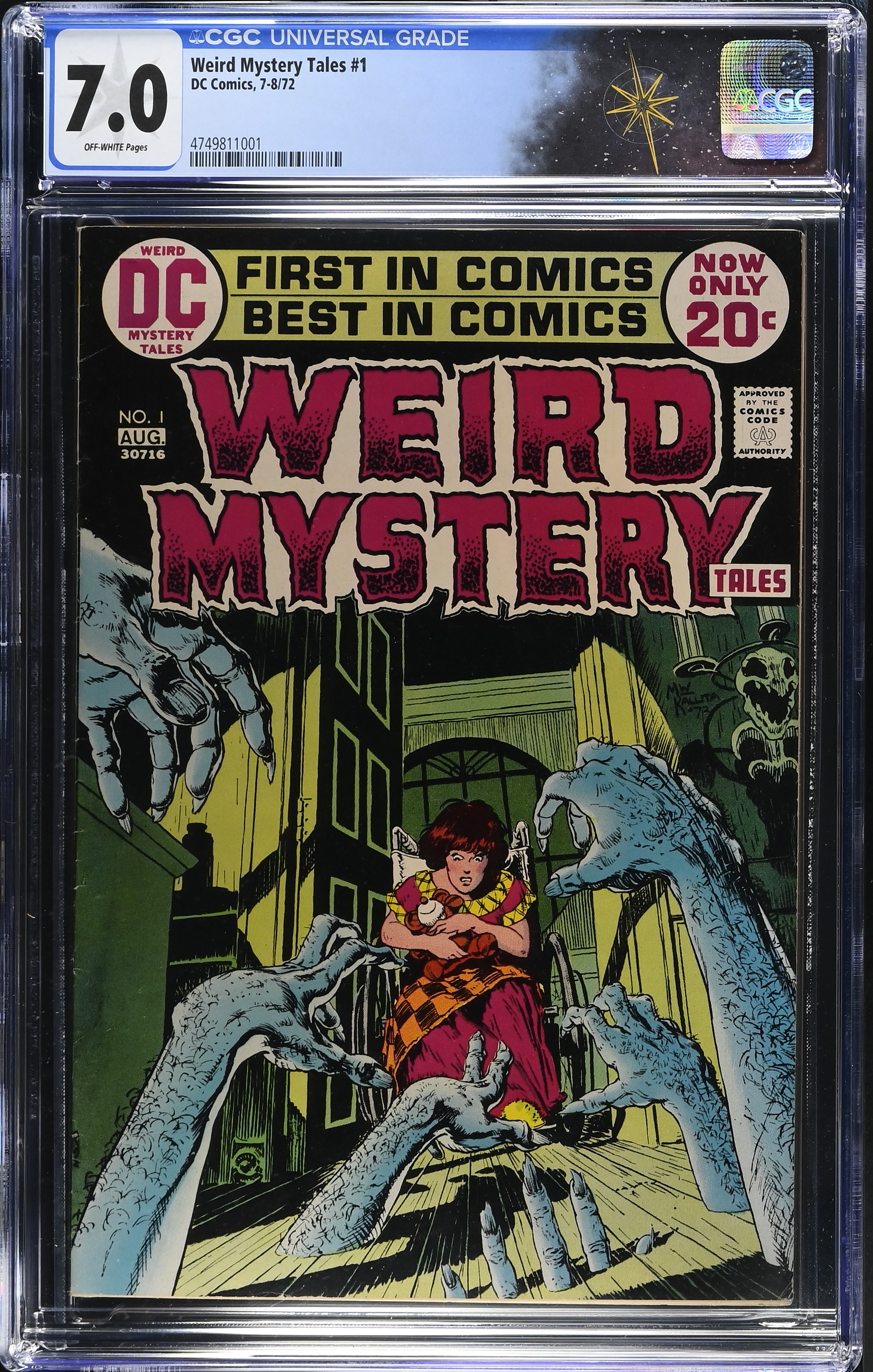 Weird Mystery Tales #1 CGC 7.0 1st Appearance of Destiny (DC Comics, 1972) Off-White Pages