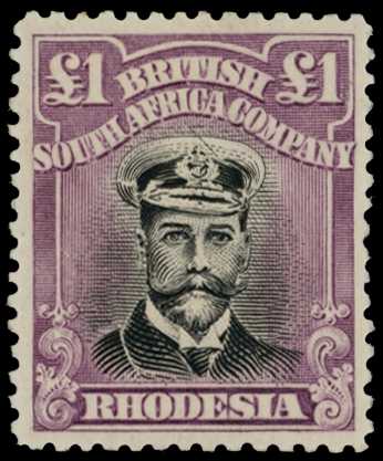 1922-4 £1 Head Die IIIB, perf 14, white...