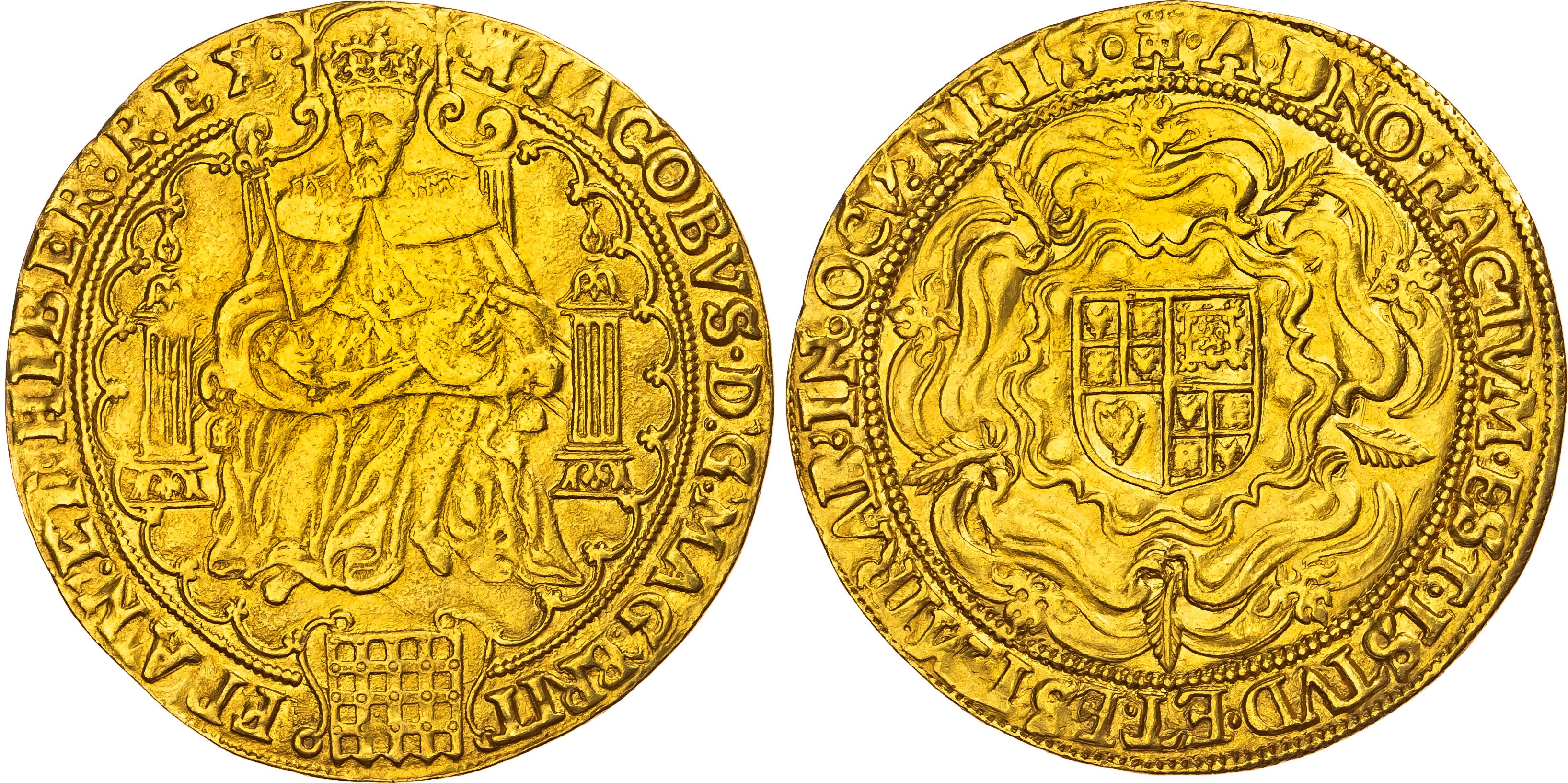 James I (1603-1625), AV Rose Ryal, Second Coinage.