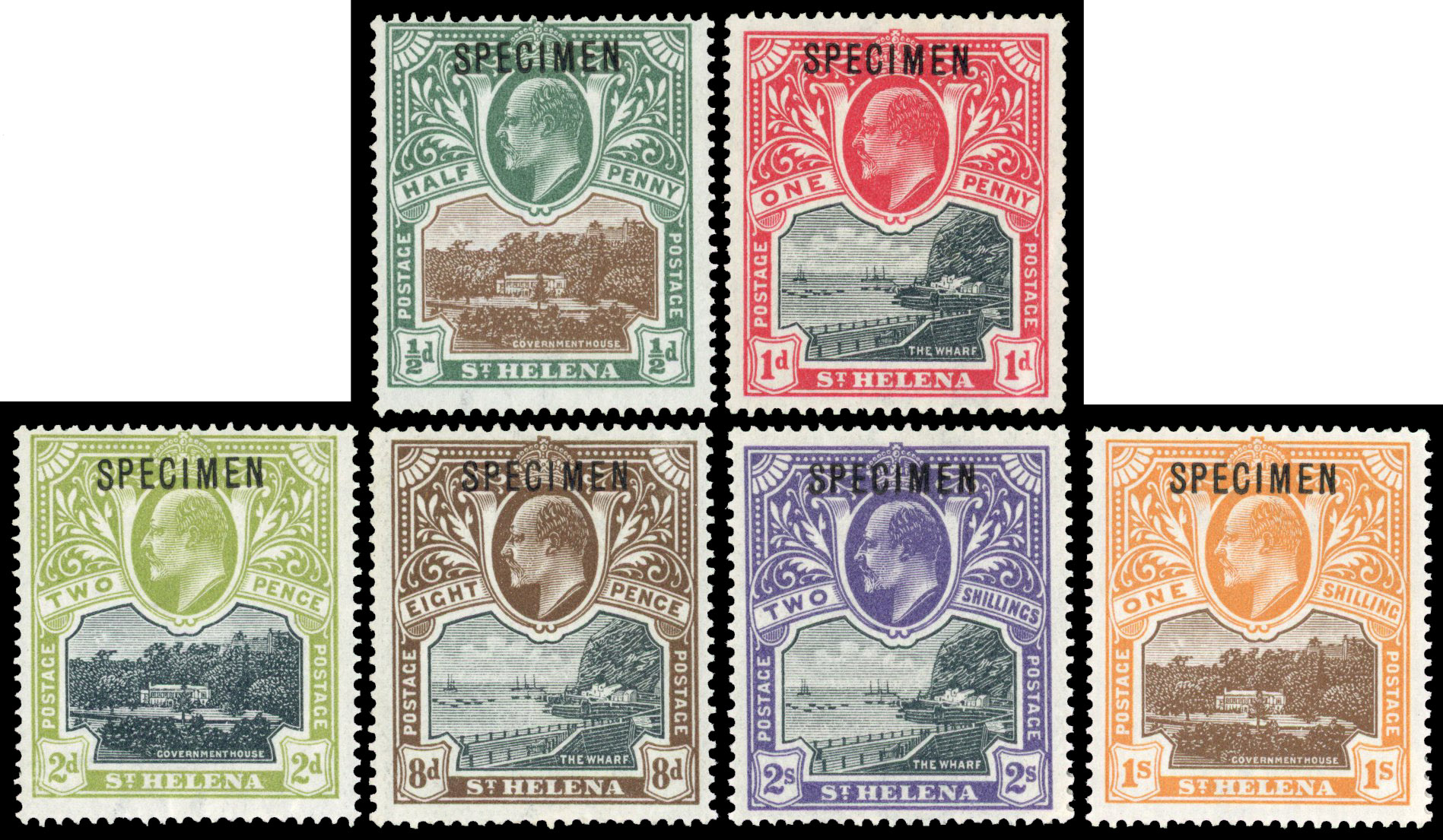 St Helena SG 55s-60s Specimens