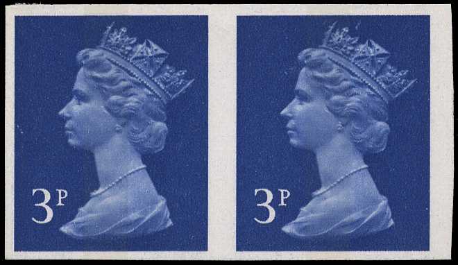1973 3p ultramarine (1 centre band)...