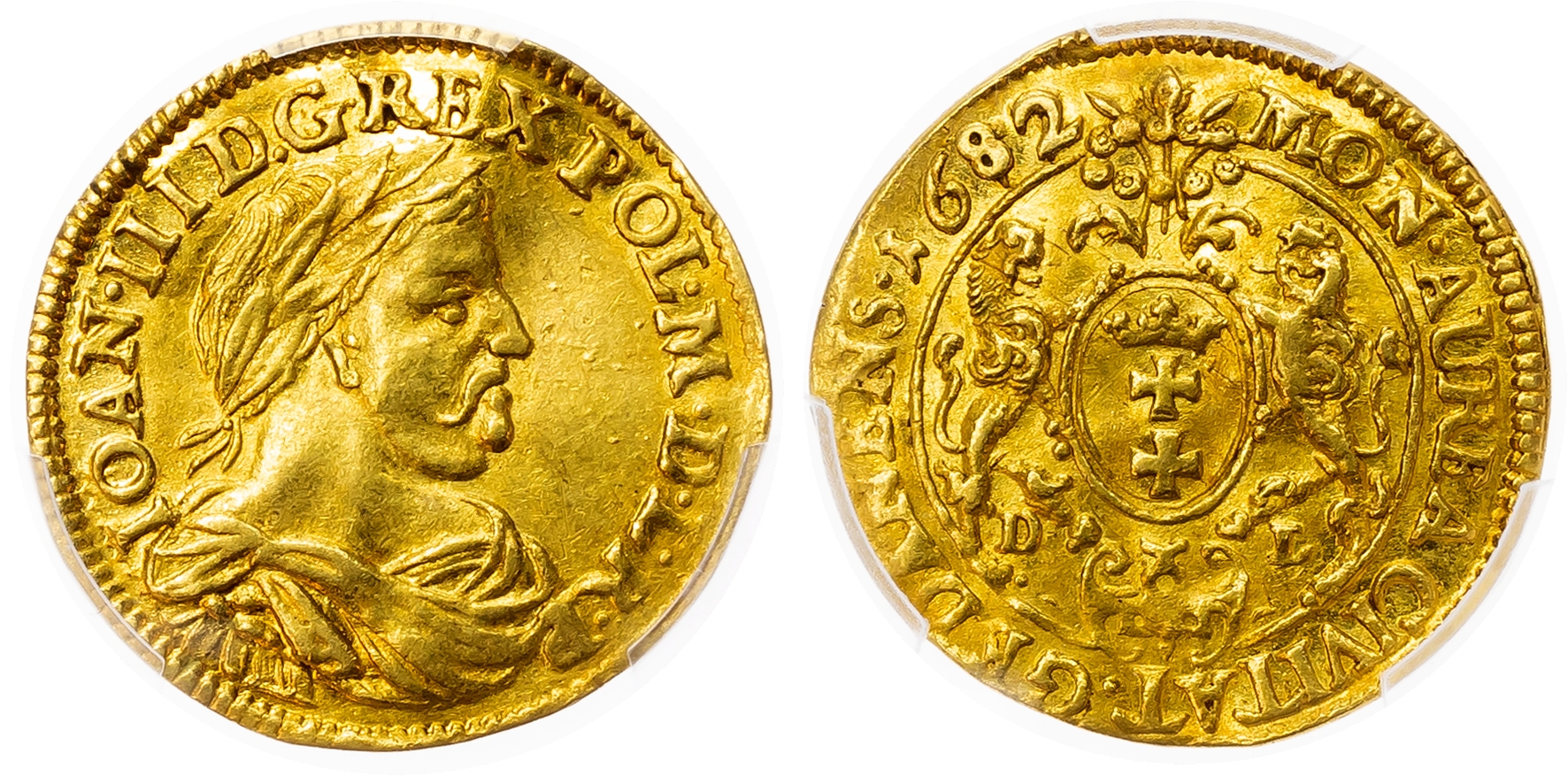 Poland, Danzig, John III Sobieski (1674-1696), gold Ducat - rare overdate