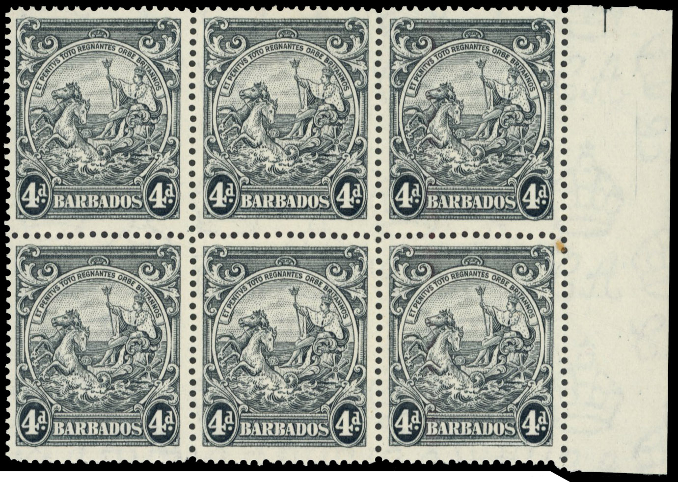 Barbados SG 253b, 253db blocks mint