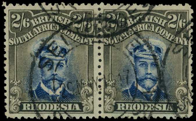 1913-7 2/6d Head Die II, perf 14. Used pair...