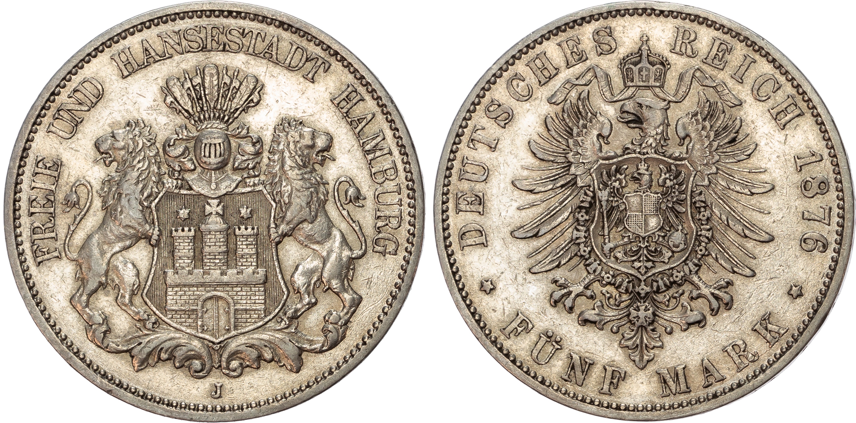 Germany, Hamburg, silver 5 Marks (2).