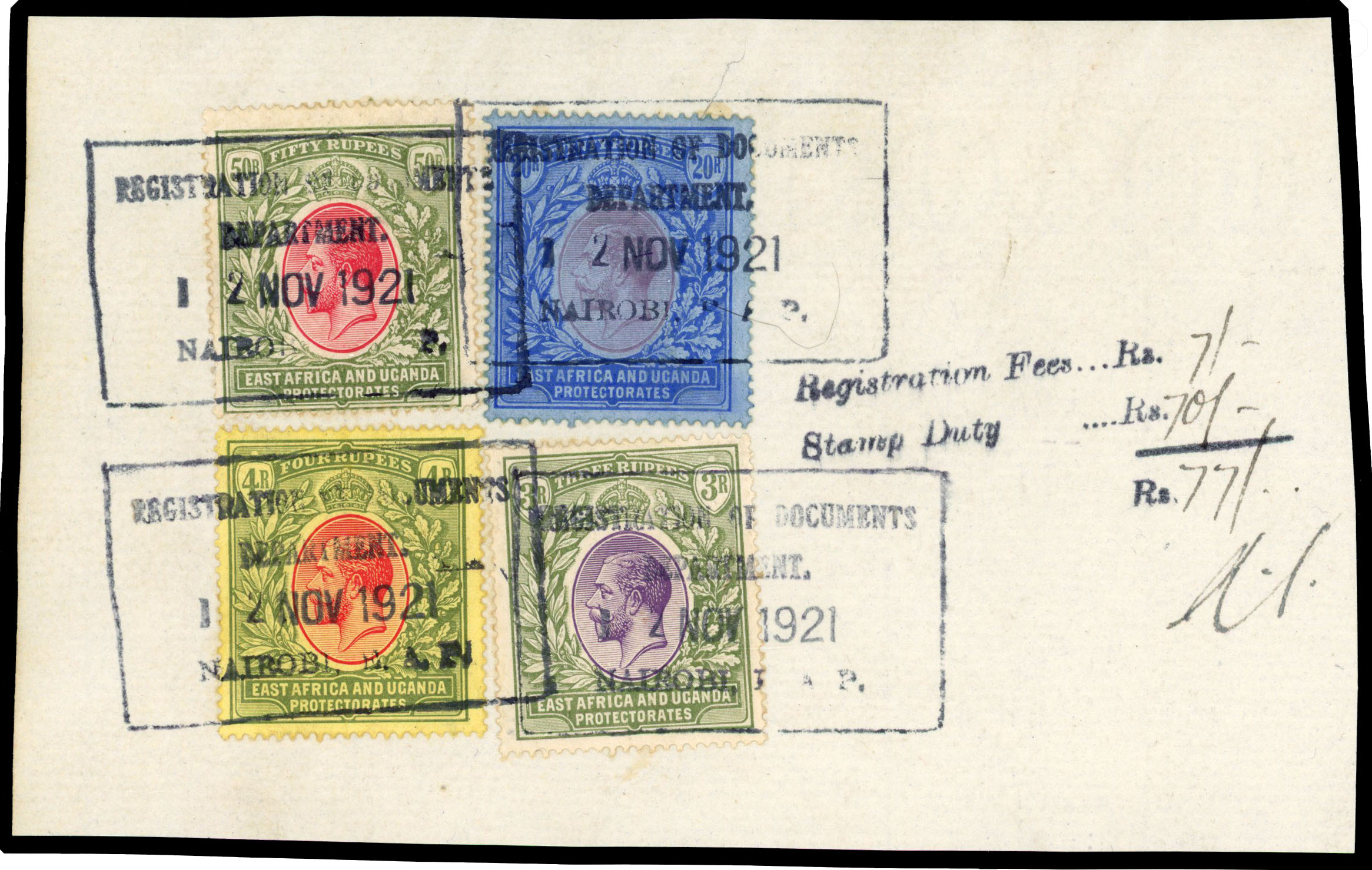 KUT SG 55-56, 60 & 75 fiscally used on document 