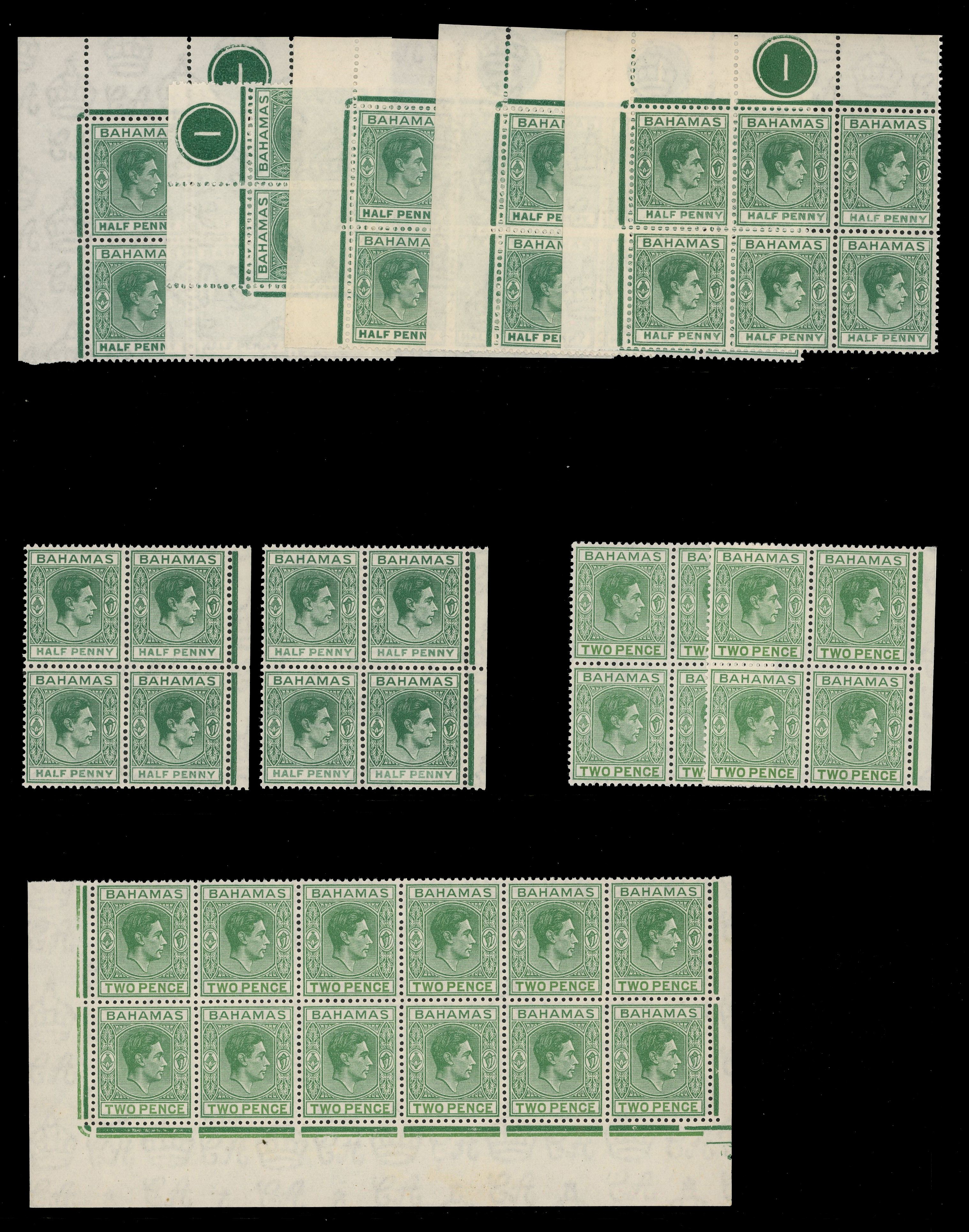 Bahamas SG 149d, 152c blocks group  mint