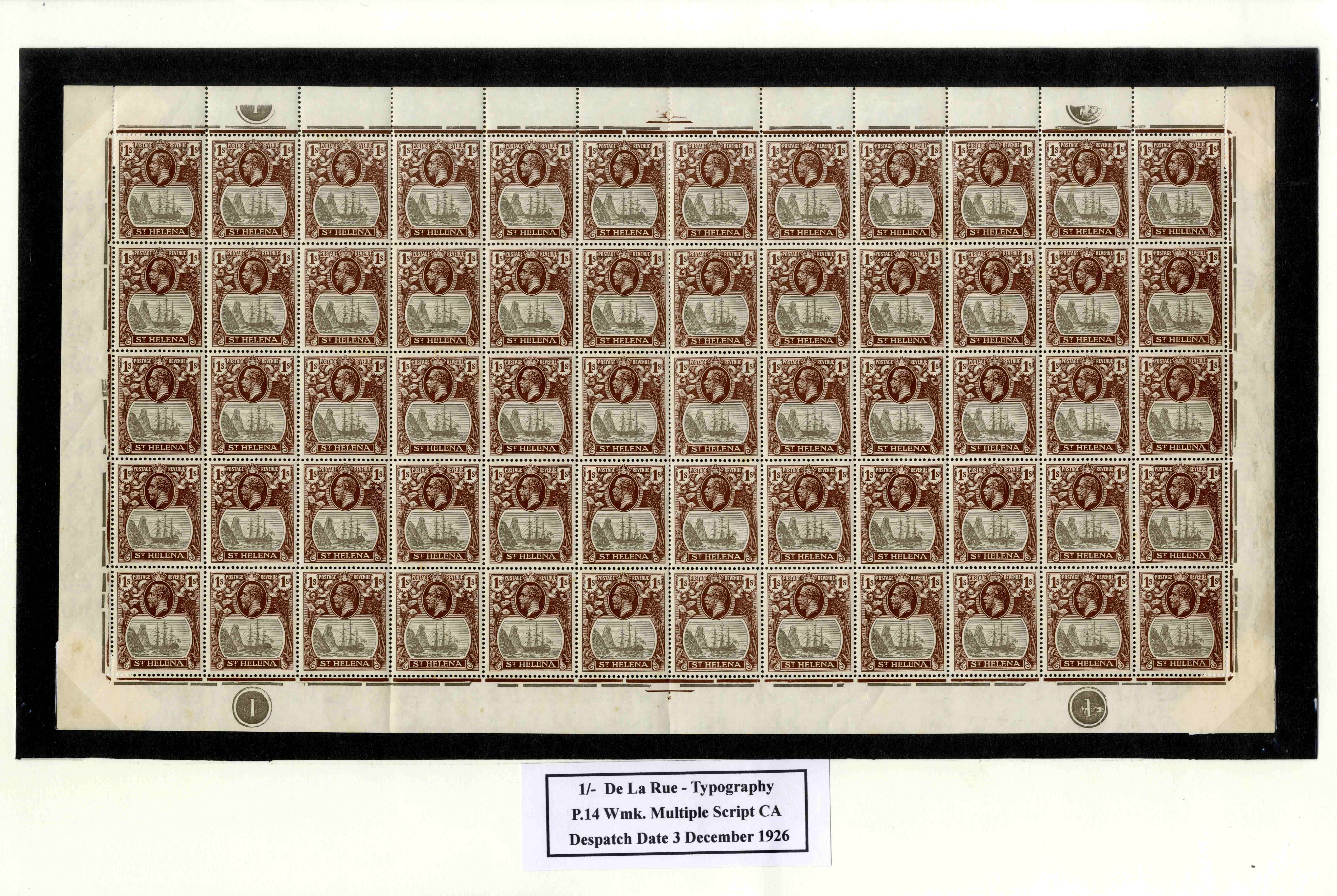 St Helena SG 106, a, c sheet mint