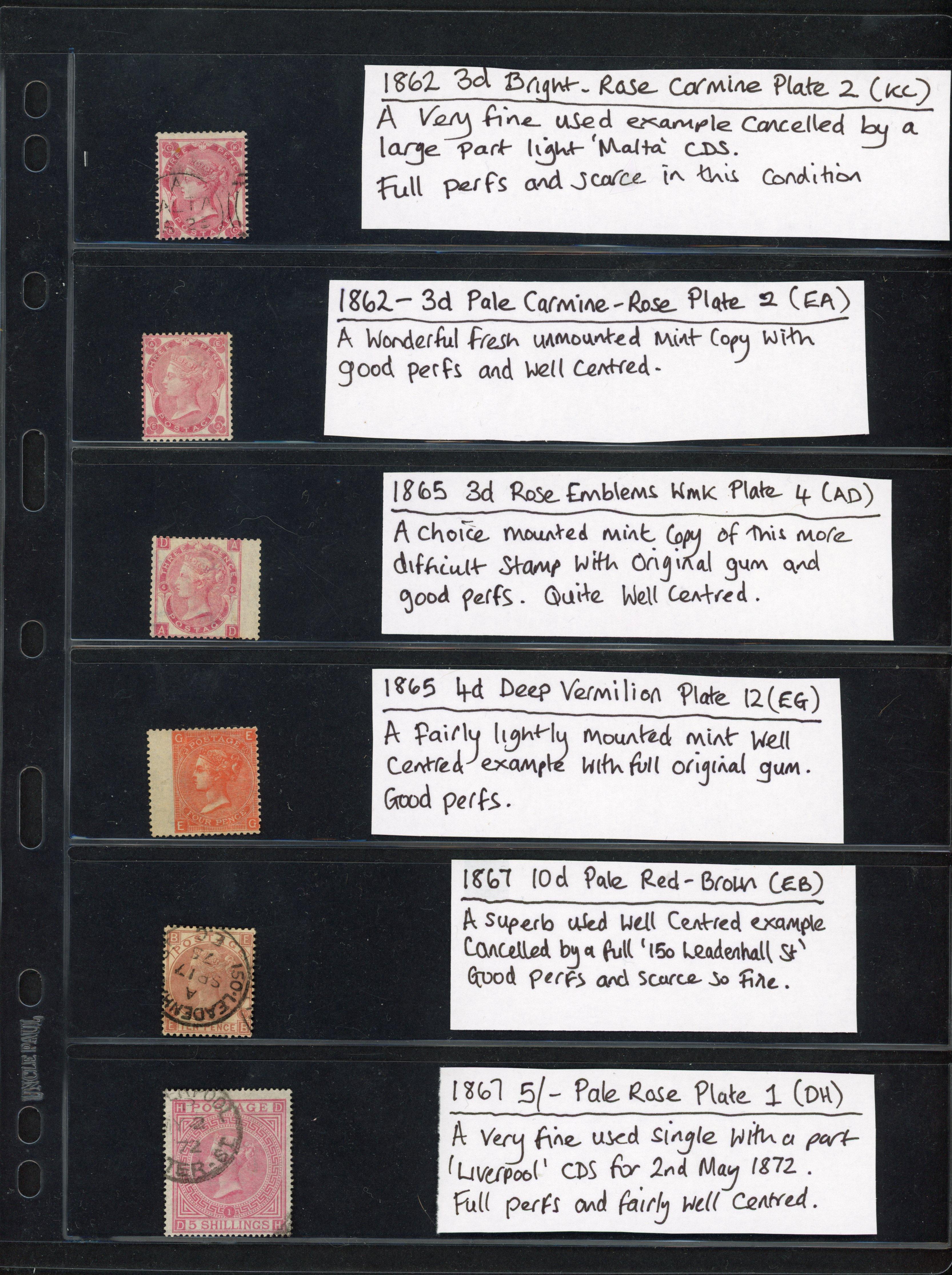 GB QV mint/unused and used selection arranged on album pages
