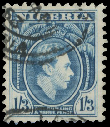 Nigeria 1938-51 1s3d perf 11 watermark sideways