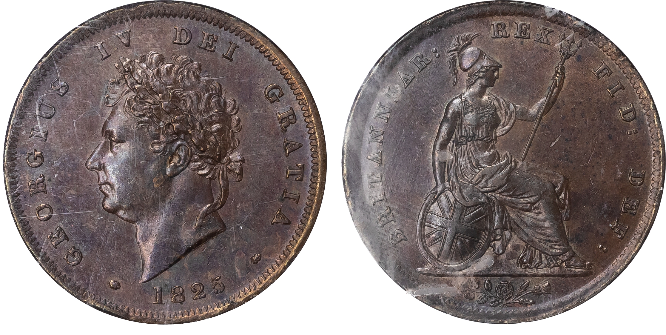 George IV (1820-1830), Penny, 1825, NGC MS61BN