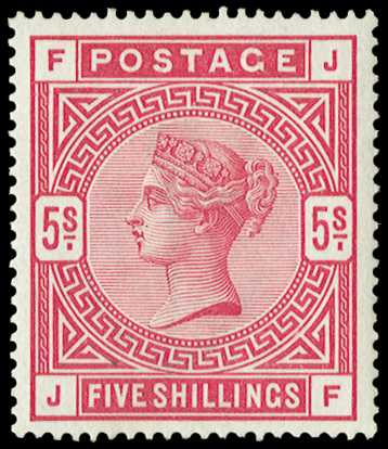 1884 5s rose. Superb unmounted o.g. example lettered JF. Very scarce so...
