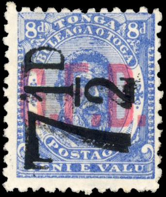 Tonga OFFICIAL SG O9b 1893 7½d double surcharge mint