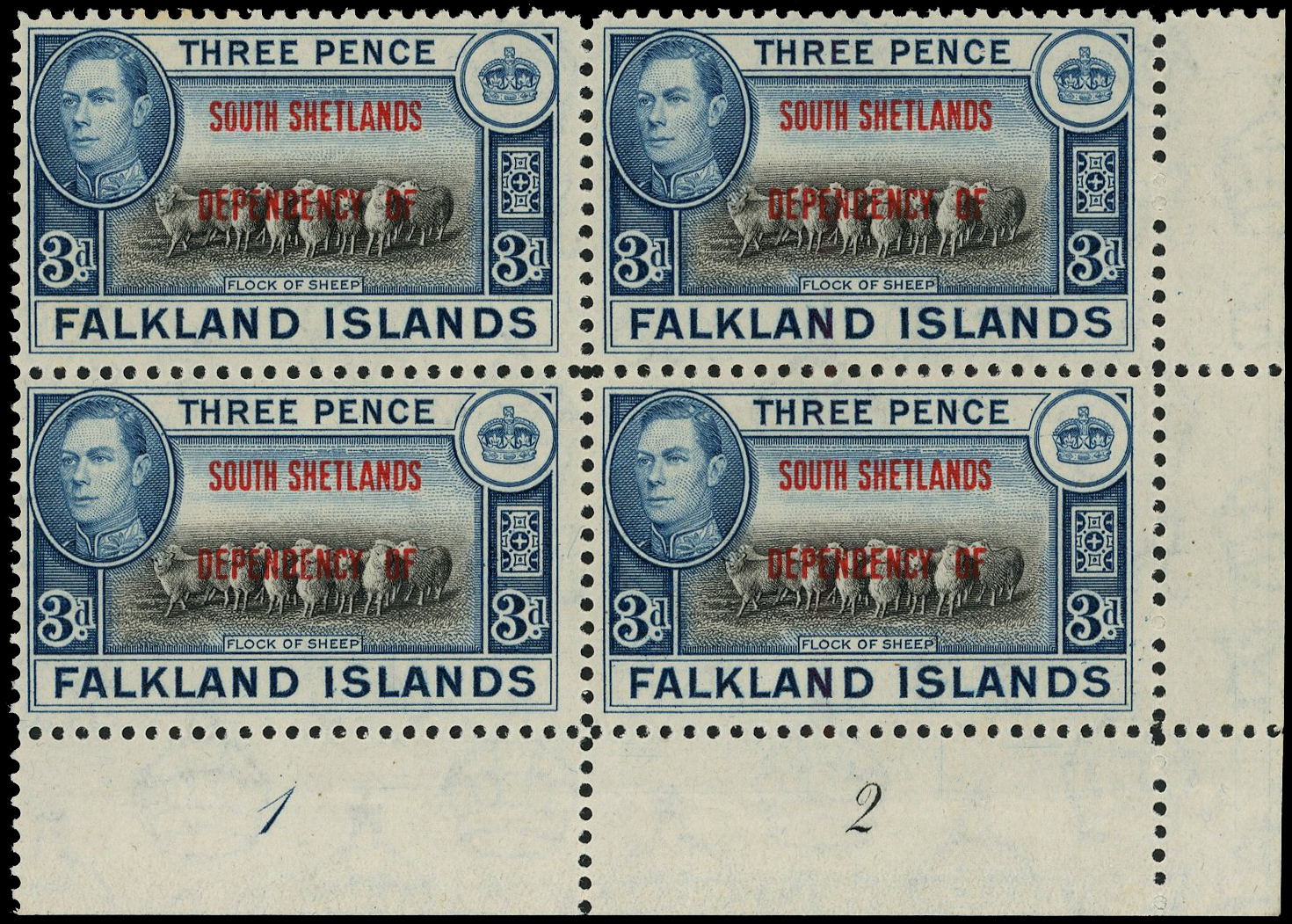 FID SG D4 Plate block mint