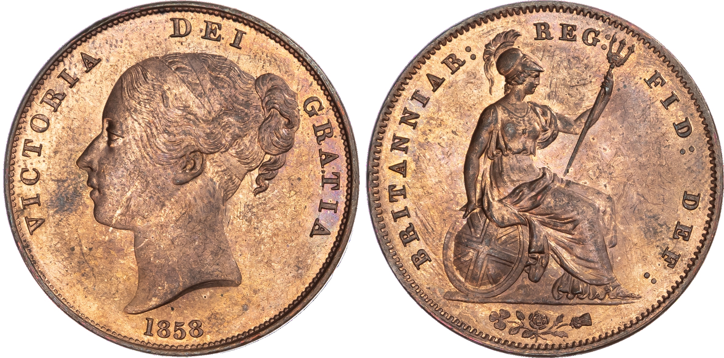 Victoria (1837‑1901), Penny, 1858.