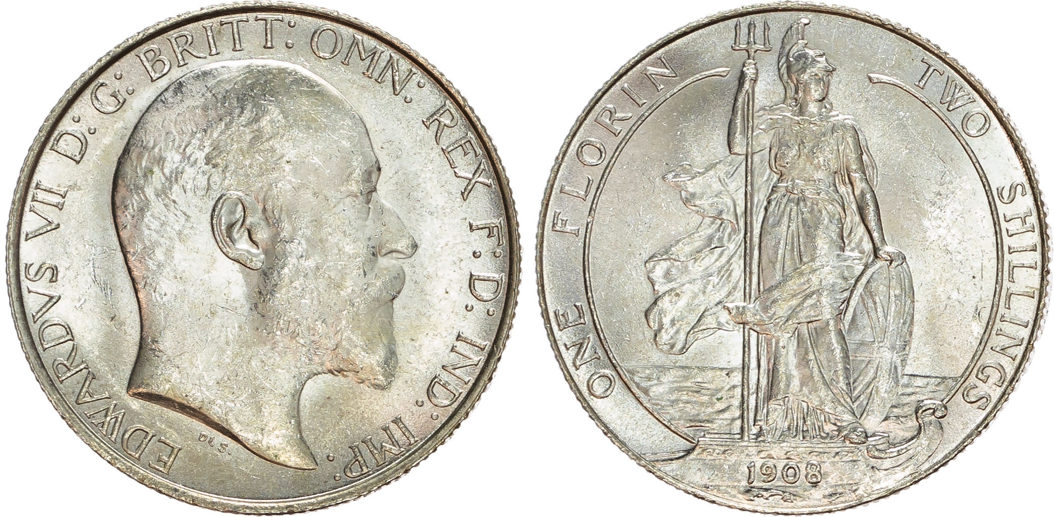 Edward VII (1901-1910), Florin, 1908