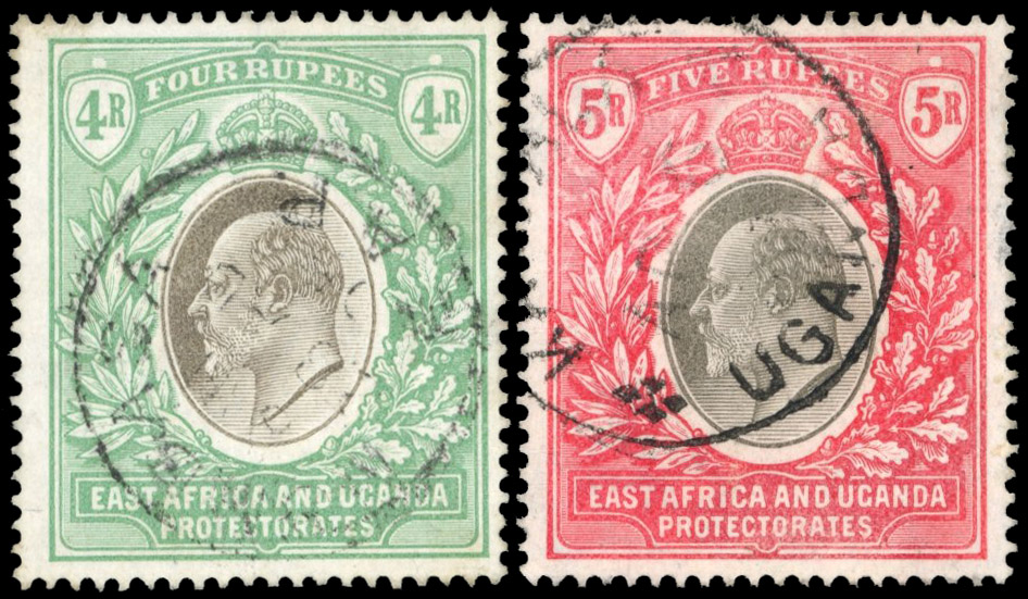 East Africa & Uganda SG 12-13 1903 4r and 5r used