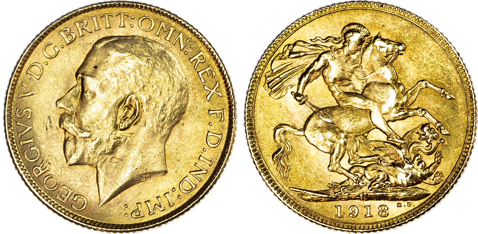 George V (1910-1936), Sovereign, 1918