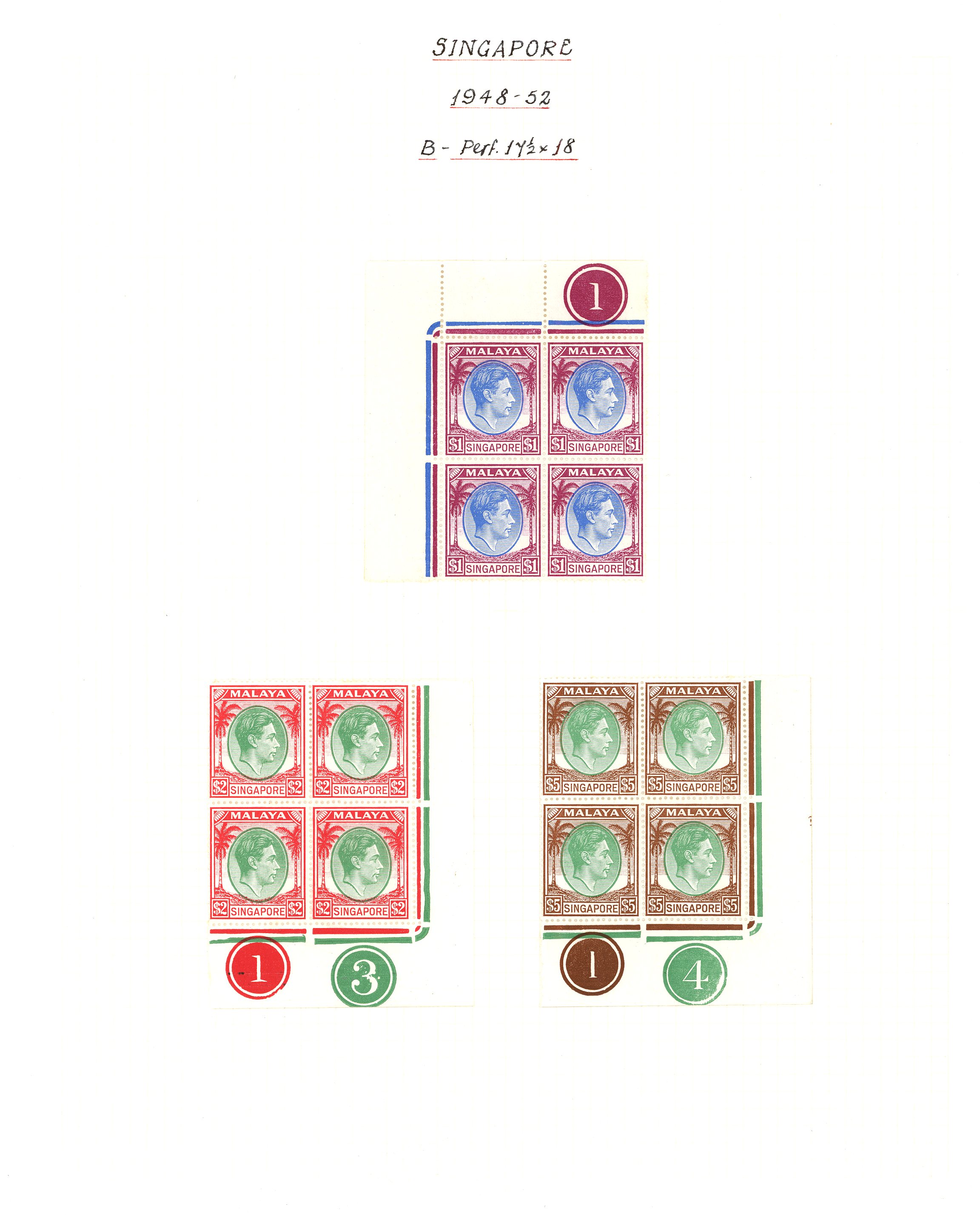 Singapore SG 16-30 blocks mint