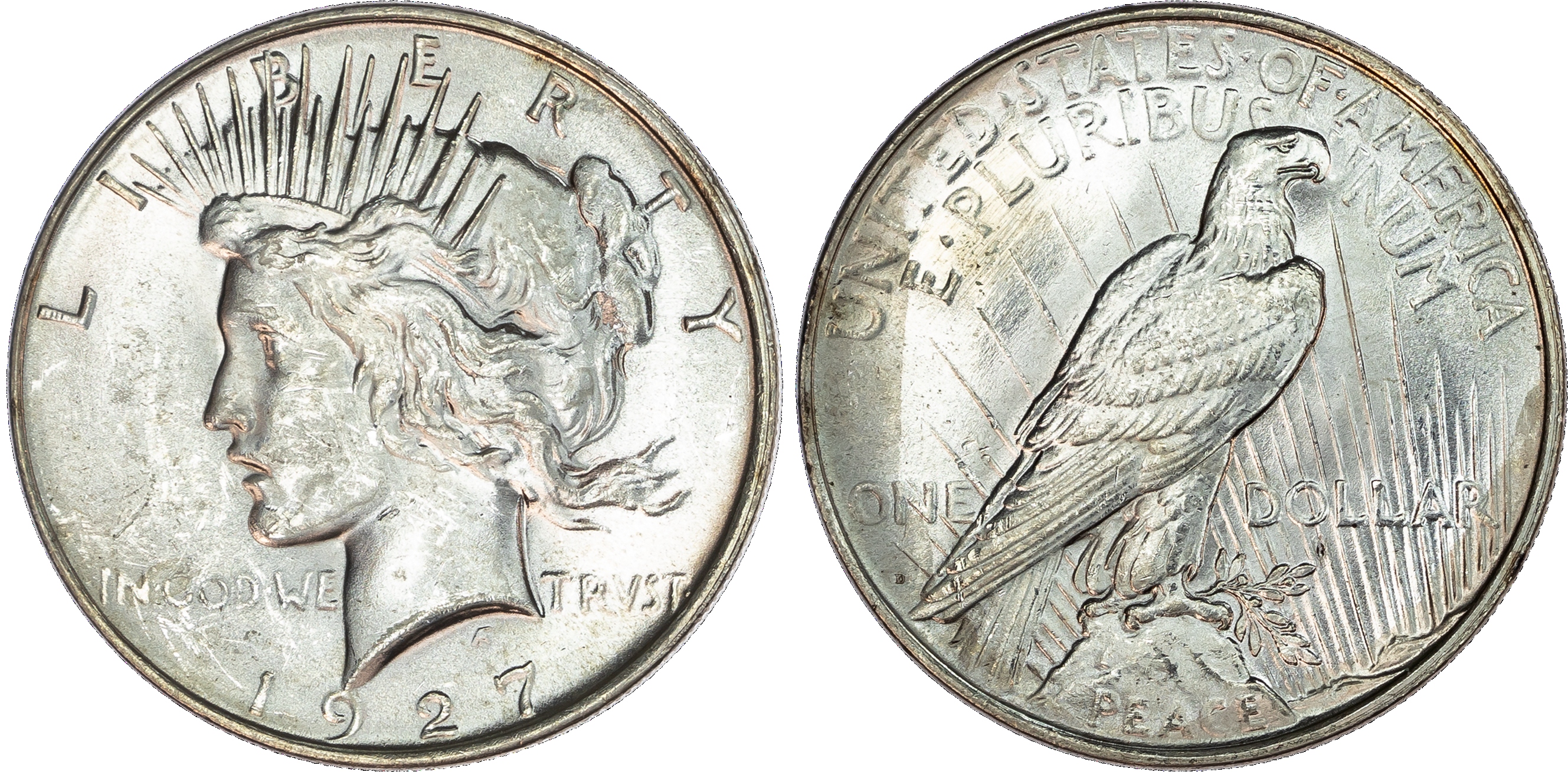 USA, silver Peace Dollar, 1927, Denver, 26.78g.