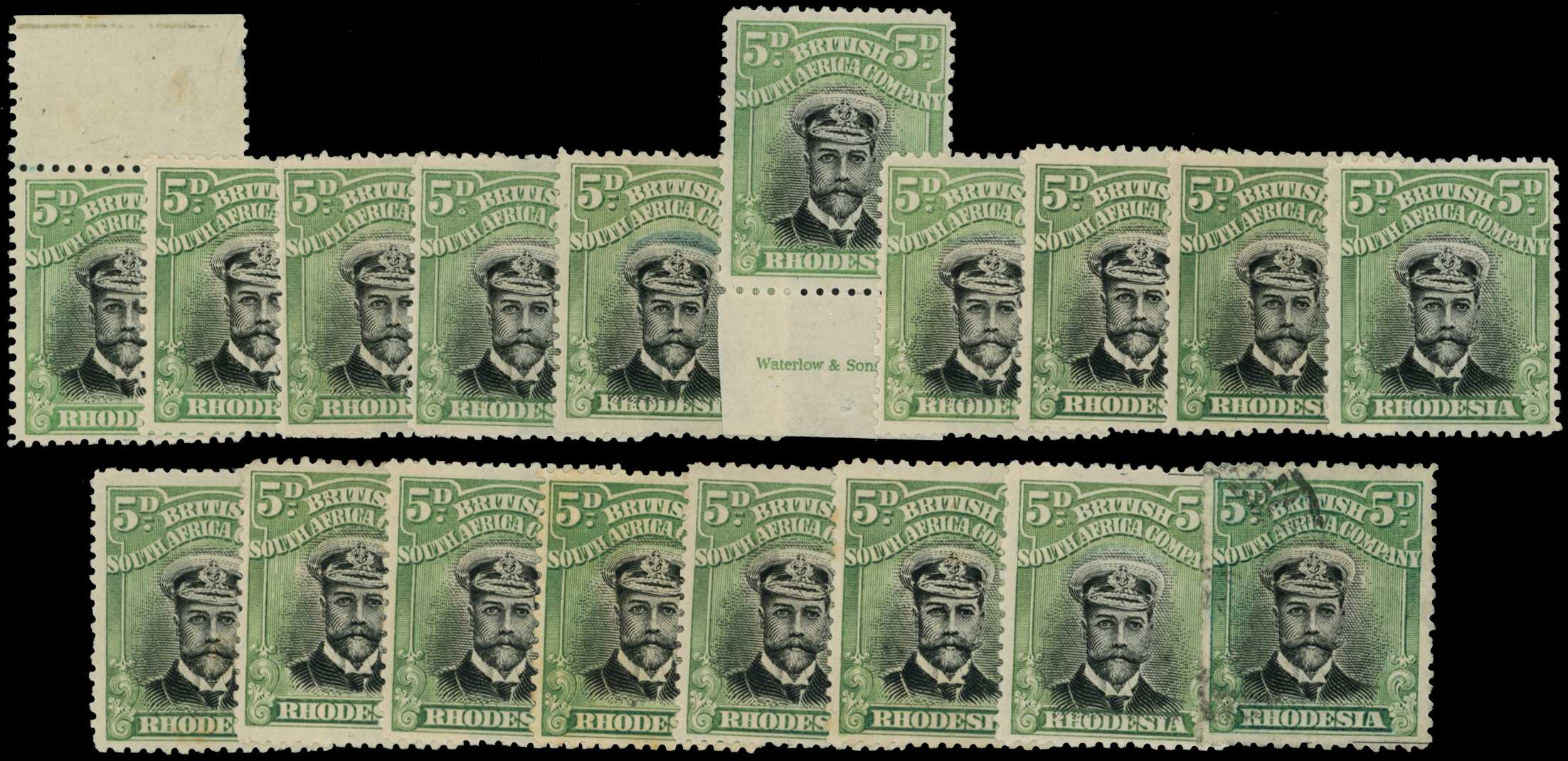 1913-7 5d Head Die II, perf 14. Seven...