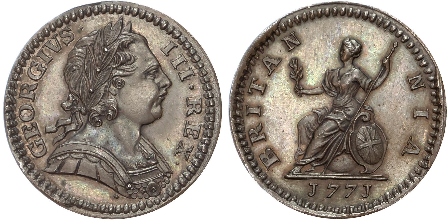 George III (1760-1820), first issue, Copper Proof Farthing, 1771