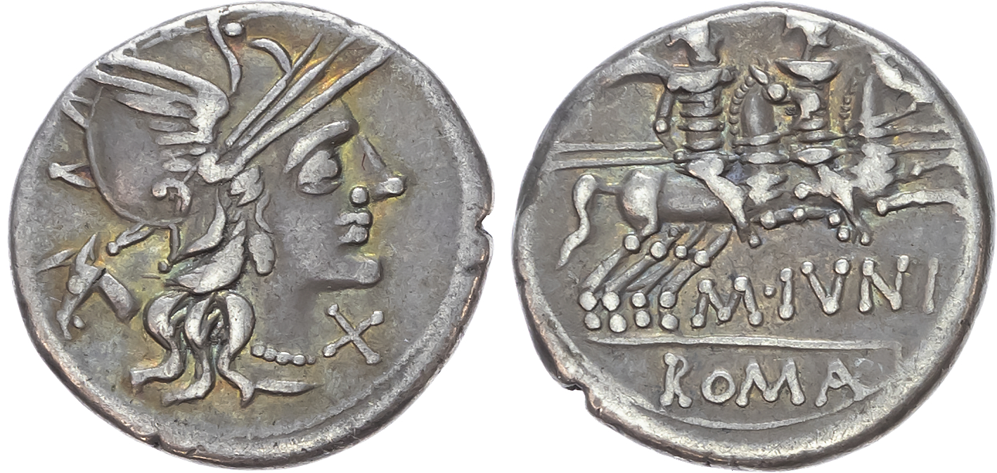 M. Junius Silanus (145 BC) AR Denarius, Rome, 3.89g. 