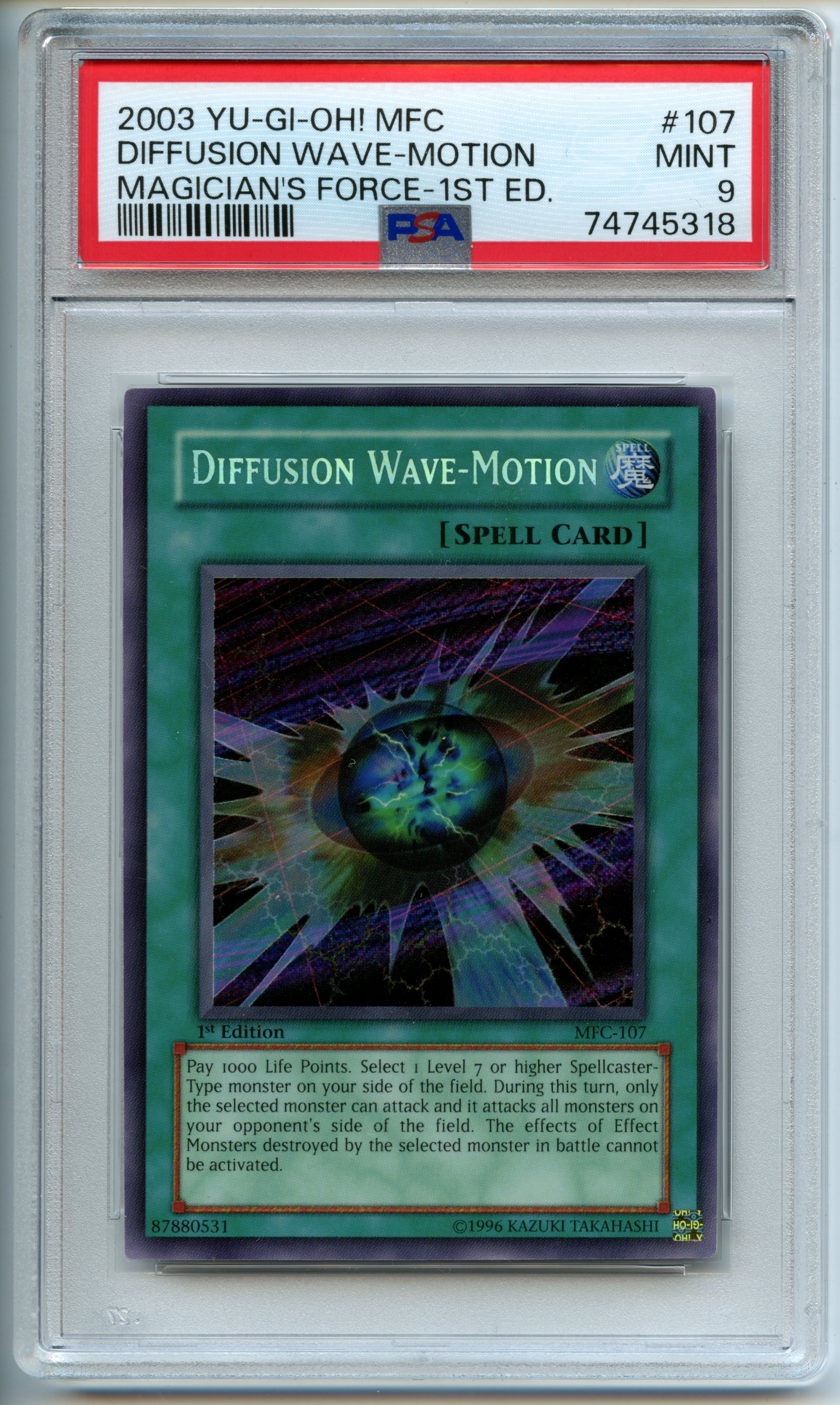 Yu-Gi-Oh! - Diffusion Wave-Motion  1st Edition  - Magician's Force  - PSA 9 