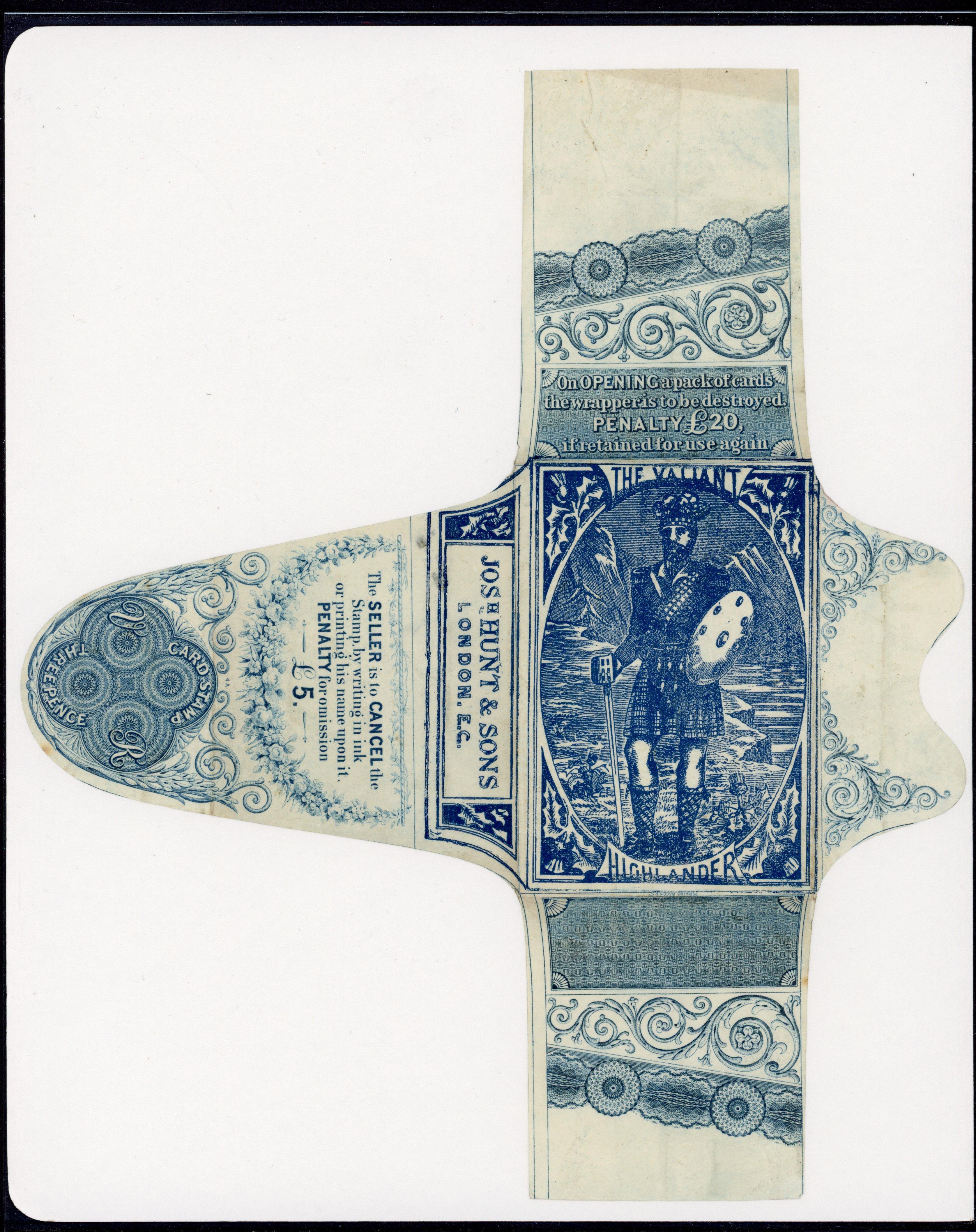 GB Playing Card Wrapper 1875 3d 'The Valiant Highlander'