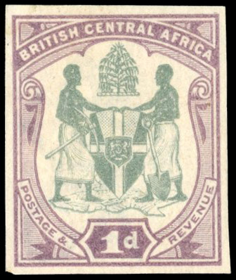 Nyasaland SG 43 1897 1d colour trial