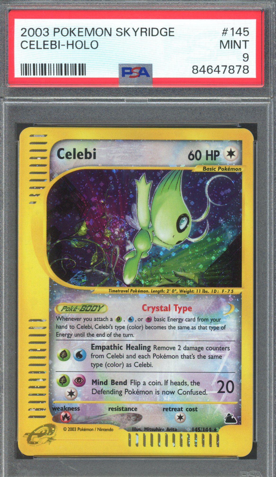 Pokémon TCG - PSA 9 Crystal Celebi - Holo #145 - Skyridge