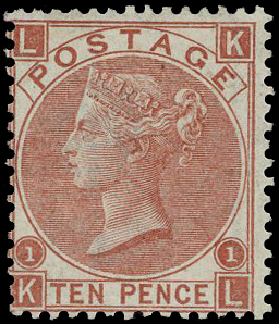 1867 10d pale red-brown Pl.1.