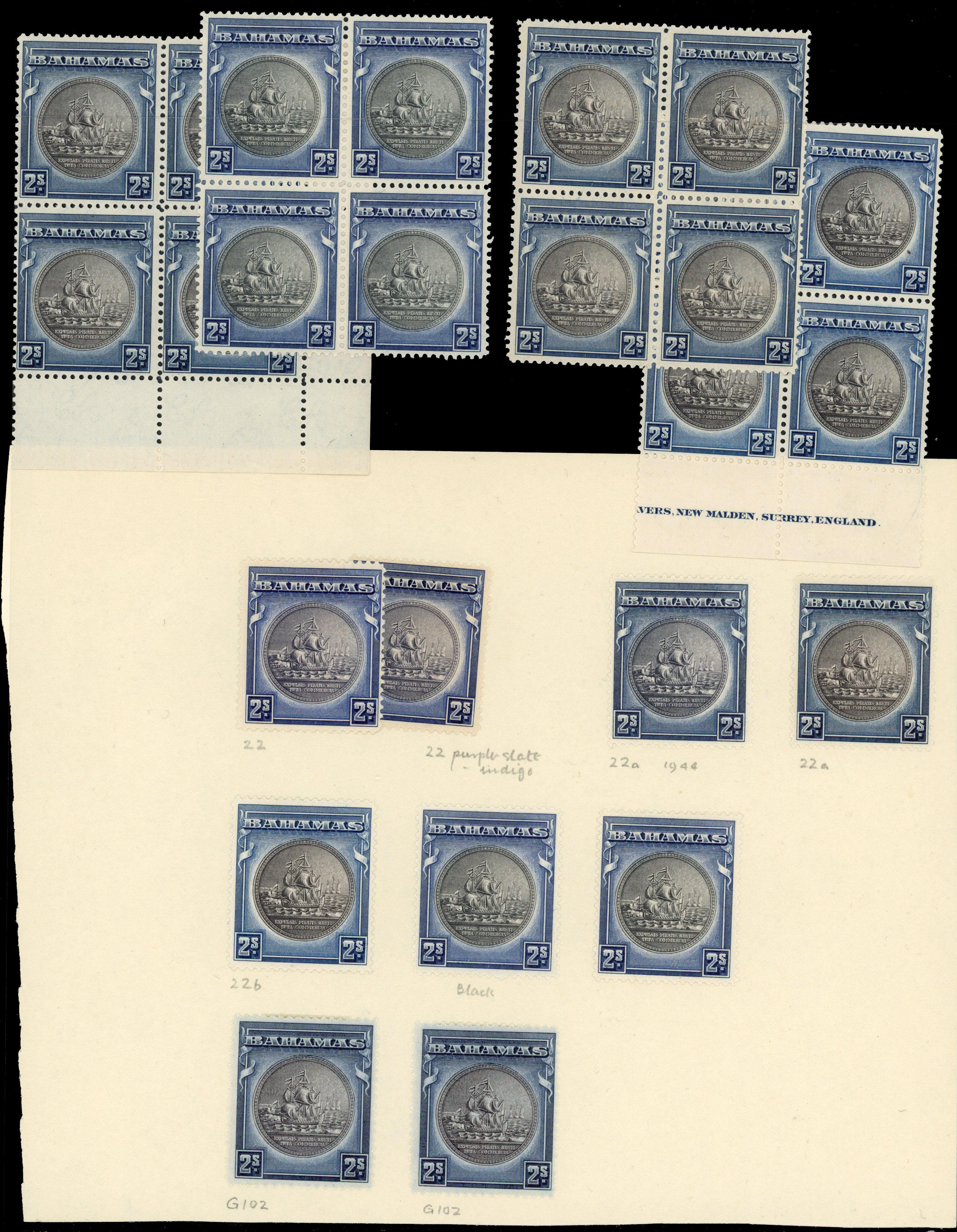 Bahamas SG 131/132b accumulation mint