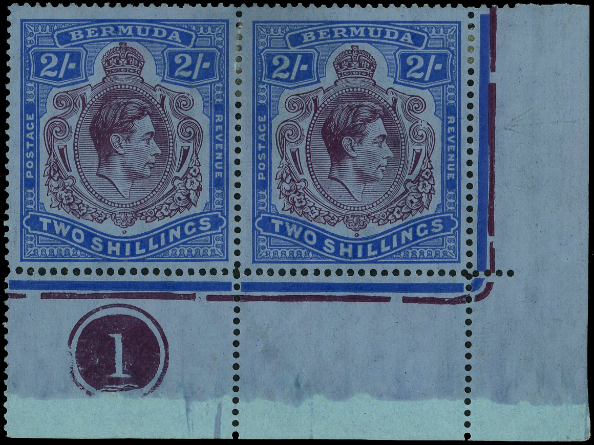 Bermuda SG 116bd, be Plate pair mint