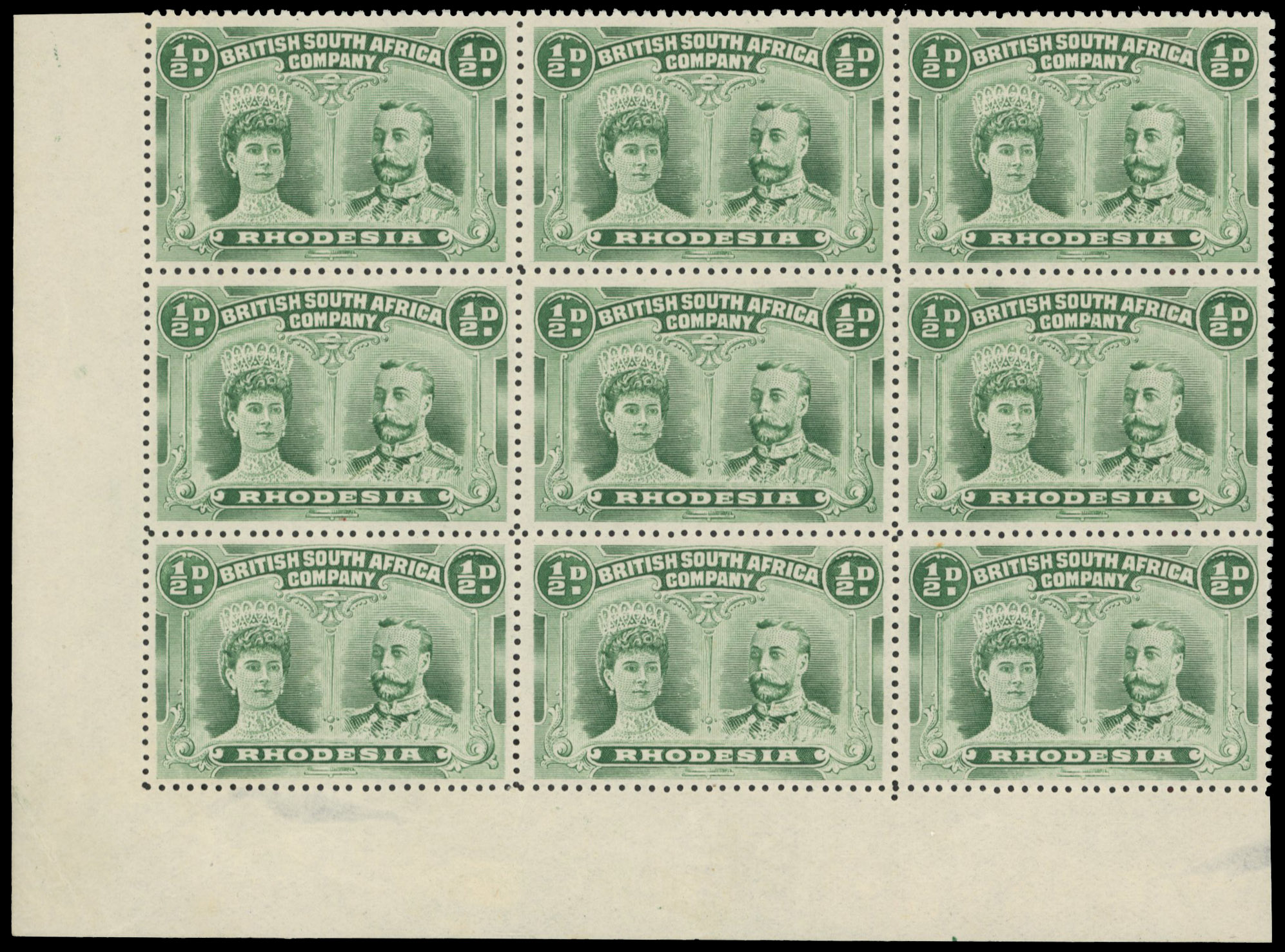 ½d dull blue-green SG 120 block mint