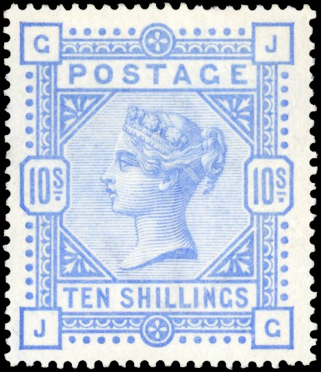 GB: 1880-83 10s pale ultramarine (JG), mint large part og